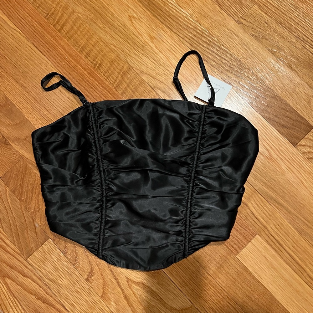 Bobbles and Lace Satin Corset Top